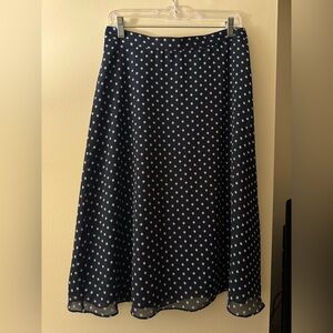 Navy Floral Midi Skirt